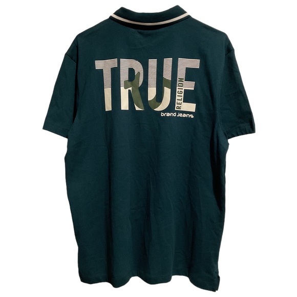 True Religion Men’s Polo Shirt Blue Short Sleeve. - Picture 2 of 9